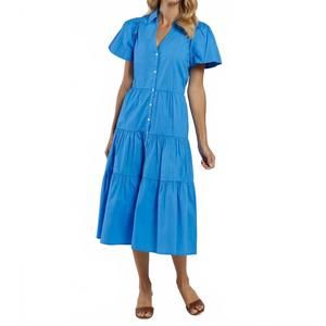 NEW JUDE CONNALLY betsy dress stretch poplin in cornflower